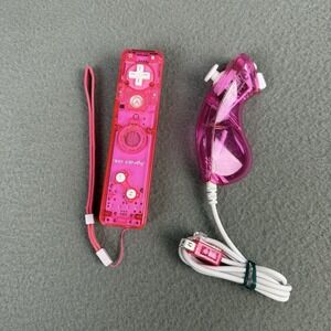 Rock Candy Pink Wii Remote Controller w/ Nunchuck Tested Nintendo Wii & U